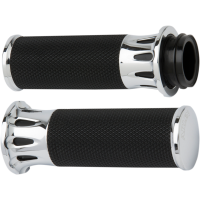 (image for) Fusion Deep Cut Grips - Chrome - 24 FLHTK/FLTRK/FLHRXS