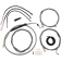 (image for) LA Choppers Complete Cable Kit with Wiring, Stainless Braided, 12"-14" Handlebars