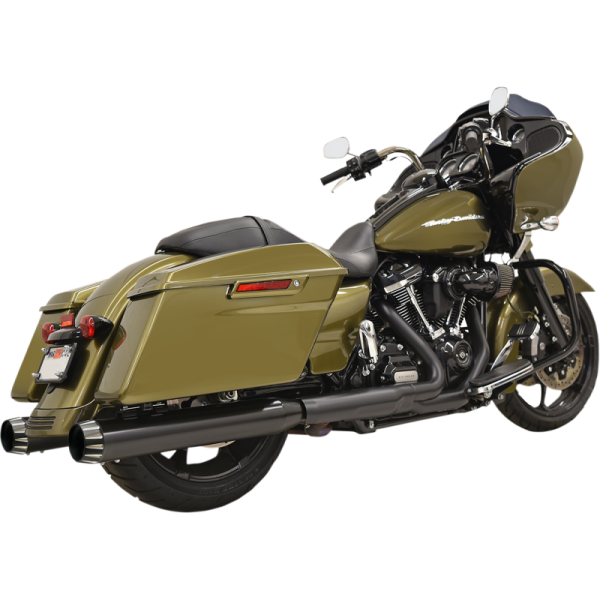 (image for) 4" Quiet DNT Megaphone Muffler Black w/ Black End Cap