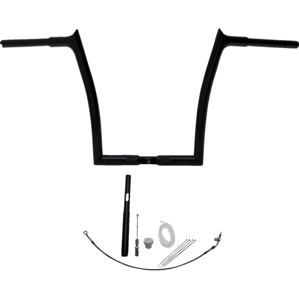 (image for) FAT BAGGERS INC EZ Install 1 1/4" Pointed Top Handlebar Gloss Black 14" Rise