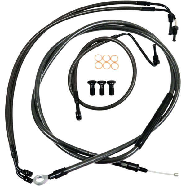 (image for) LA Choppers Midnight Braided Standard Kit for 14-15 FLHX w/o ABS (12-14in.)