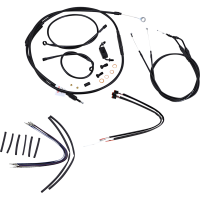 (image for) Burly Brand Black Handlebar Cable/Line Install Kit, For 12" Ape hanger bar