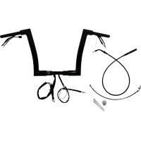 (image for) Flat Top Handlebar Kit - 12" Rise - Gloss Black