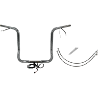 (image for) Pre-Wired EZ Install 1 1/4" Round Top Handlebar Chrome 16" Rise