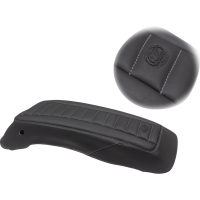 (image for) Mustang Saddlebag Lid Cover - Deluxe Black w/ Gunmetal Gray Stitching