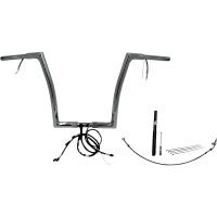 (image for) Pre-Wired EZ Install 1 1/4" Flat Top Handlebar Chrome 14" Rise