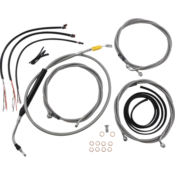 (image for) LA Choppers Stainless Complete Cable Kit (15-17in Bars)
