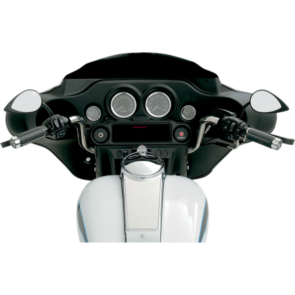 (image for) Drag Specialties Teardrop Mirror, Matte black, short-stem