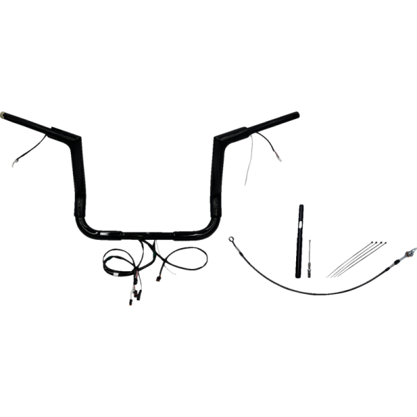 (image for) Fat Baggers Flat Top EZ Install Handlebar 12" Gloss Black