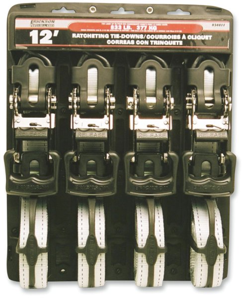 (image for) Erickson 1 1/4" x 12' Long-Handle Rubber Ratchet Tie-Down (4 pk.)