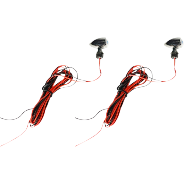 (image for) Custom Dynamics Micro Bullet LED Turn Signal, Red, chrome finish