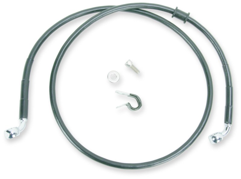 (image for) Drag Specialties Black Vinyl-Coated Stainless Steel Front Brake Line Kit, +8" Ext