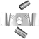 (image for) Ribbed Fork Tins - 5-piece, Chrome