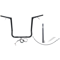 (image for) Pre-Wired EZ Install 1 1/4" Flat Top Handlebar Gloss Black 16" Rise