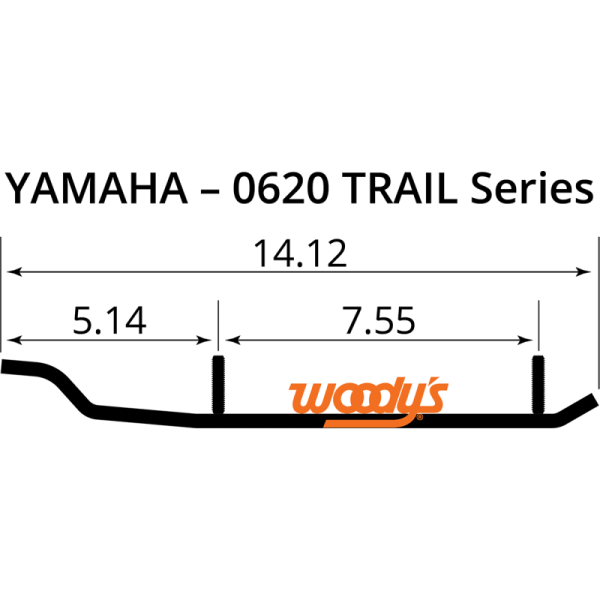 (image for) WOODYS Woody's Trail Mini Sled Runner for Yamaha Snoscoot 18-19