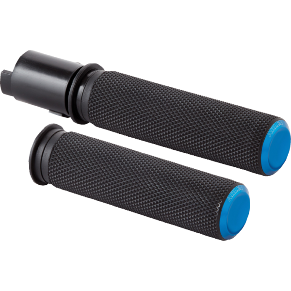 (image for) Arlen Ness Knurled Grips - Blue Anodized