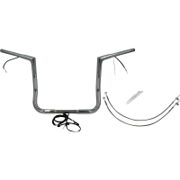 (image for) Pre-Wired EZ Install 1 1/4" Flat Top Handlebar Chrome 14" Rise