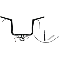 (image for) Pre-Wired EZ Install 1 1/4" Flat Top Handlebar Gloss Black 12" Rise