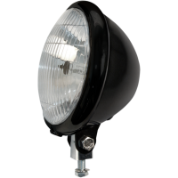 (image for) 5 3/4" Bates-Style Headlight, Black w/ Black Bezel
