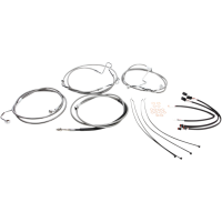 (image for) XR Stainless w/ Chrome Fittings DOT Handlebar Installation Kit, 12"-14" Apes