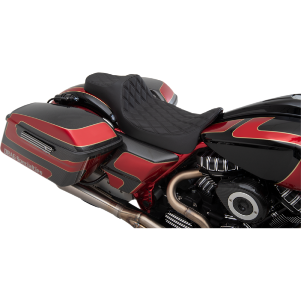 (image for) DRAG SPECIALTIES SEATS Predator III Extended Reach Seat Double Diamond Black