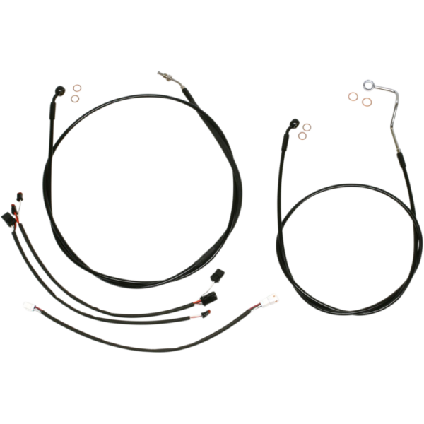 (image for) MAGNUM XR Black w/ Black Fittings DOT Handlebar Installation Kit, 12"-14" Apes