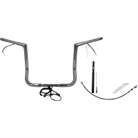 (image for) Pre-Wired EZ Install 1 1/4" Flat Top Handlebar Chrome 14" Rise