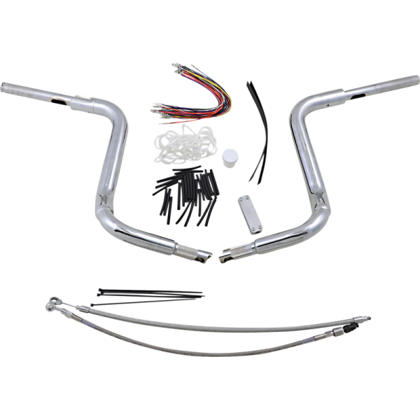 (image for) Fat Baggers Round Top EZ Install Handlebar 14" Chrome