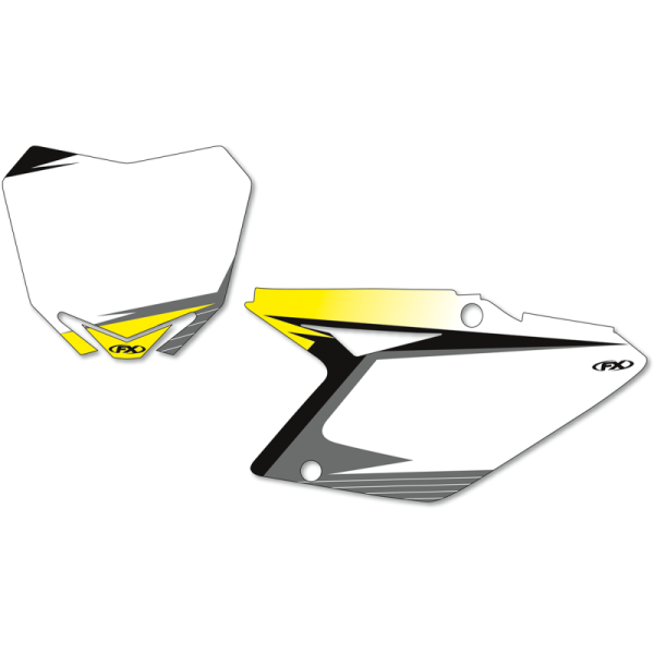 (image for) FACTORY EFFEX Pre-Cut Graphic Number Plate Kit - Suzuki RM-Z250 10-17 - White