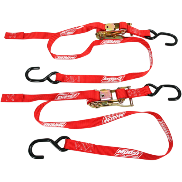 (image for) MOOSE UTILITY DIVISION Ratcheting Tie-Downs, Red