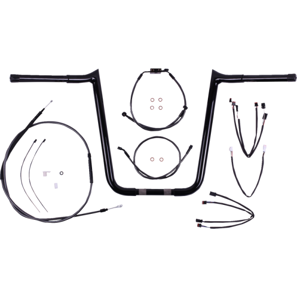 (image for) MAGNUM Viking Ape Hanger Bar Kit 14" - Black Chrome/Black Pearl