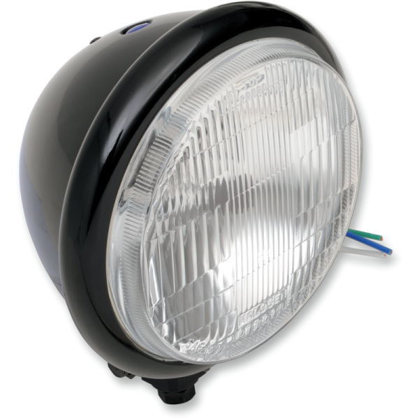 (image for) Drag Specialties Gloss Black Bottom-Mount Headlight