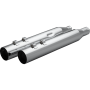 (image for) 4" HP Plus® Slip On Mufflers - Straight cut, ripper baffle, chrome