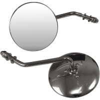 (image for) Chrome Universal Round Mirror, 4" Stems
