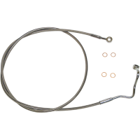 (image for) Stainless w/ Chrome Fittings +8" Upper Brake Line Kit for 19-23 FLHTCUTG