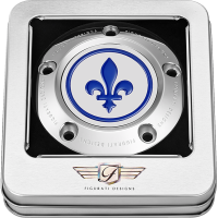 (image for) Timing Cover Mirror polished w/ blue fleur-de-lis