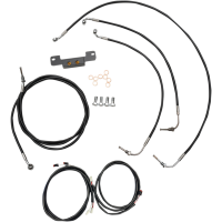 (image for) LA Choppers Black Vinyl/Stainless Braided Plug-and-Play Kit for 17-19 Dresser w/o ABS (12-14in.)