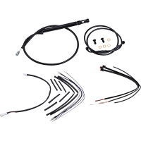 (image for) Burly Brand Black Vinyl Handlebar Cable and Brake Line Kit for Jail Bars, For 12" Jail bars