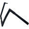 (image for) Flat Top Handlebar Gloss Black 12 Inch