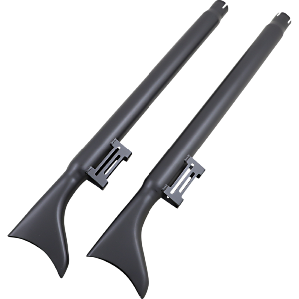 (image for) BASSANI XHAUST 2 1/4" Fishtail Mufflers 33" Black No Baffles