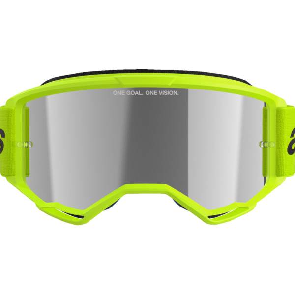 (image for) ALPINESTARS GOGGLES Alpinestars Vision 3 Goggle, Wordmark Yellow Fluo/Yellow Fluo with Mirror Silver Lens