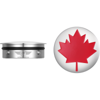 (image for) Swingarm Pivot Cover - Mirror polished w/ red maple leaf