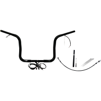 (image for) Pre-Wired EZ Install 1 1/4" Round Top Handlebar Gloss Black 12" Rise