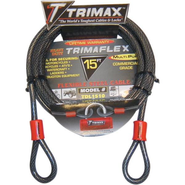 (image for) Trimax Max Security Dual-Loop Cable, 15' L x 10 mm dia.