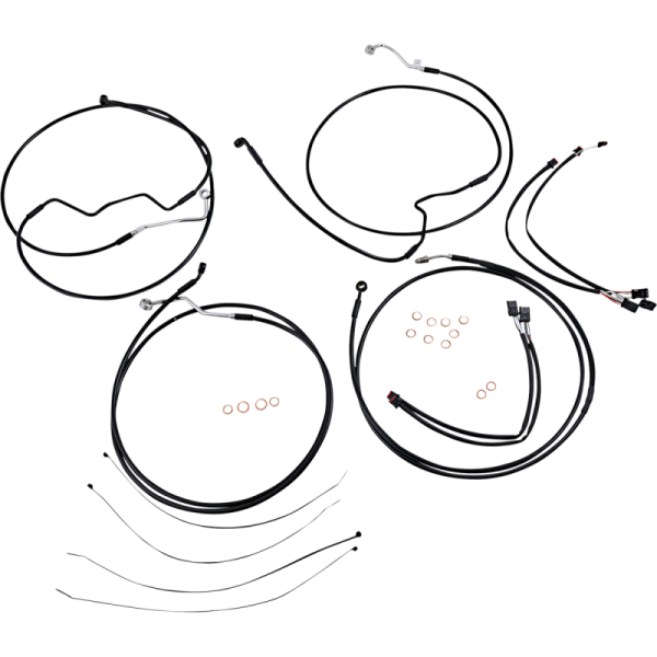 (image for) XR Black w/ Black Fittings DOT Handlebar Installation Kit, 15"-17" Apes