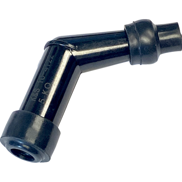 (image for) K&S TECHNOLOGIES K&S 120° Elbow Resistor Cover, 14mm thread, terminal stud, black plastic