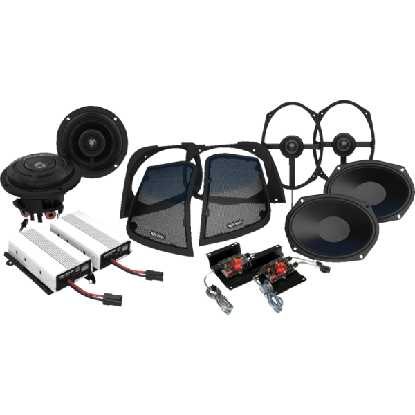 (image for) Hogtunes 800-Watt Amp/Speaker Kit With Cut-In Lid Kit (Batwing)