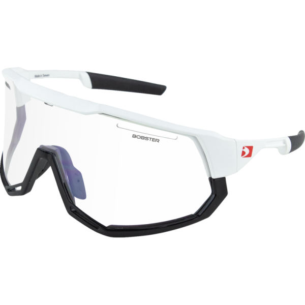 (image for) Bobster Freewheel Sunglasses - Matte white and gloss black/clear