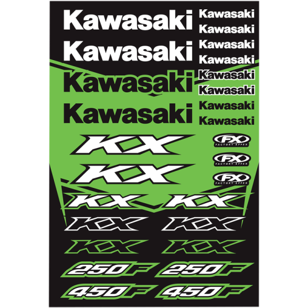 (image for) FACTORY EFFEX Kawasaki KX OEM Sticker Sheet