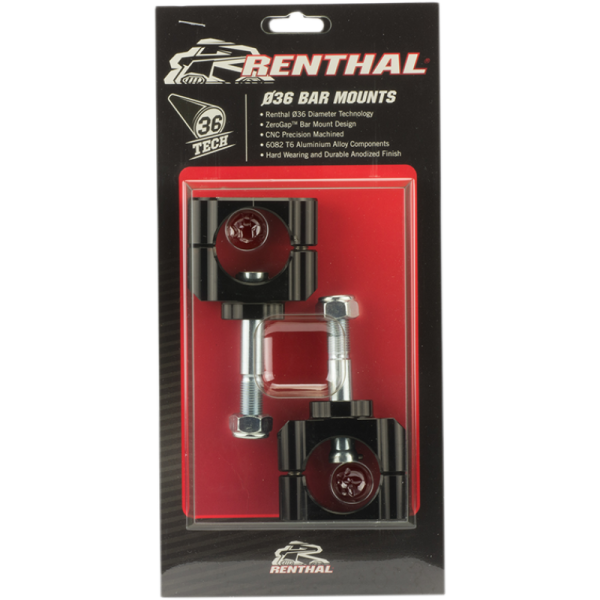 (image for) RENTHAL 36Tech Bar Mount Clamp - Yamaha YZ450F (w/ Conical Rubbers) 18-19, 5 mm Offset